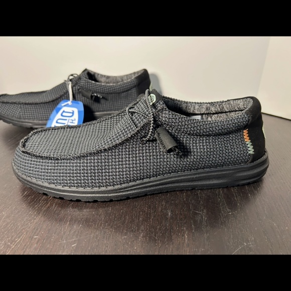 Hey Dude Wally Sport Mesh Slip On Loafer Shoes Black/Grey Mens Size 13